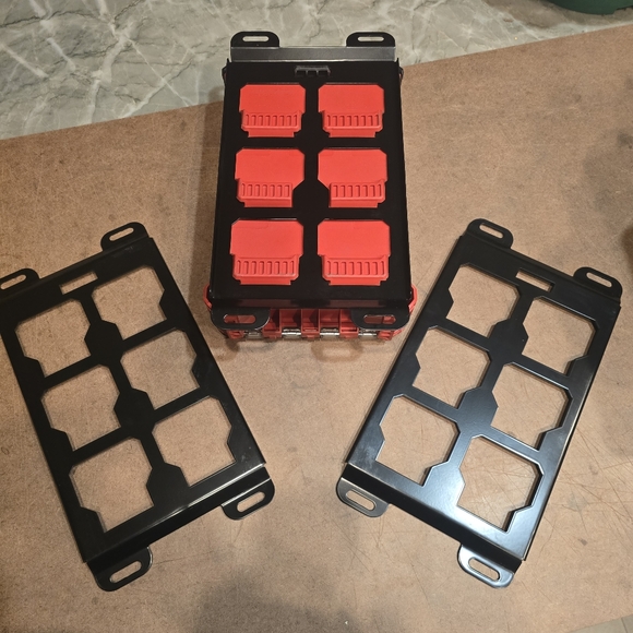 Set Of 3 Milwaukee Packout Half Width Mounts Steel & Powdercoated Black